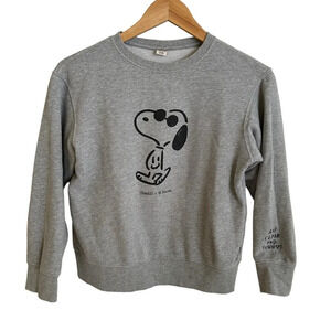 Uniqlo Kids 11-12 Peanuts X Yu Nagaba Gray Snoopy Crewneck Sweatshirt Joe Cool